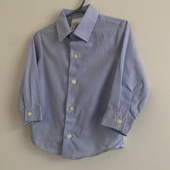Unbranded Boys Pinstripe Button Down Dress Shirt - Picture 7 of 14